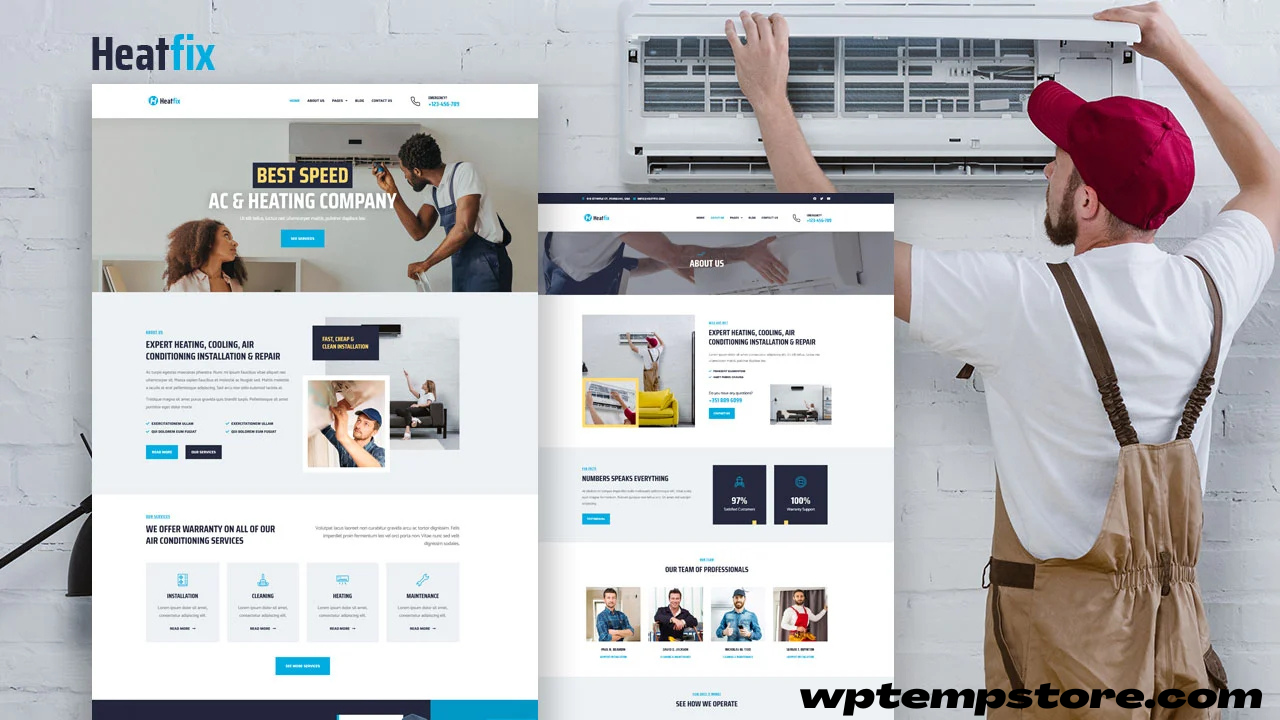 HeatFix – Air Conditioning Services Elementor Template Kit