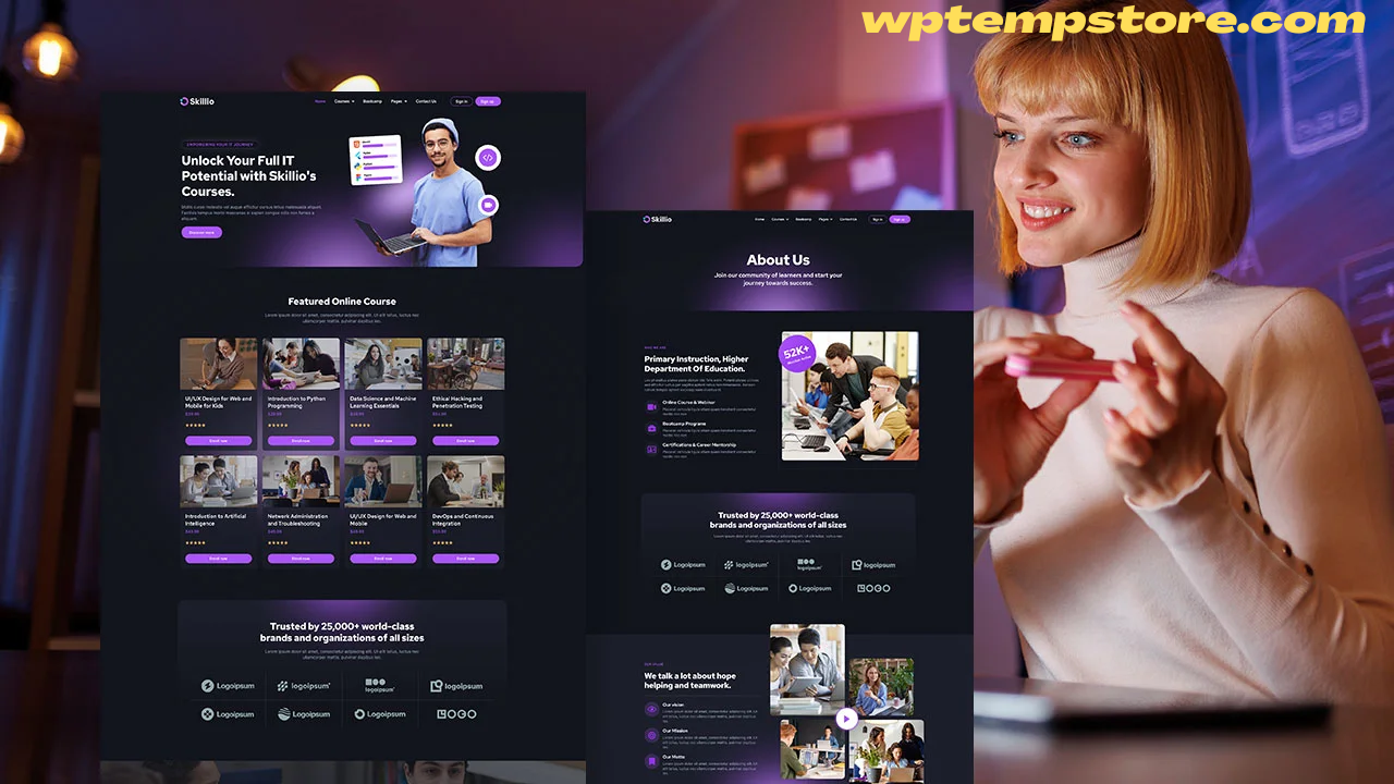 Skillio – IT Online Course Education Elementor Template Kit