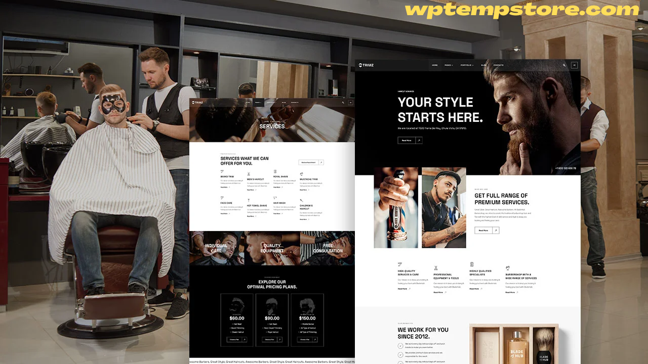 Trimz – Barber Shop & Hairdressers Salon Elementor Template Kit